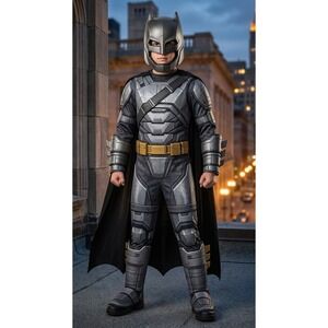Batman Muscle Chest Costume Kids Large 12-14 DC Superhero Mask Rubies Armored